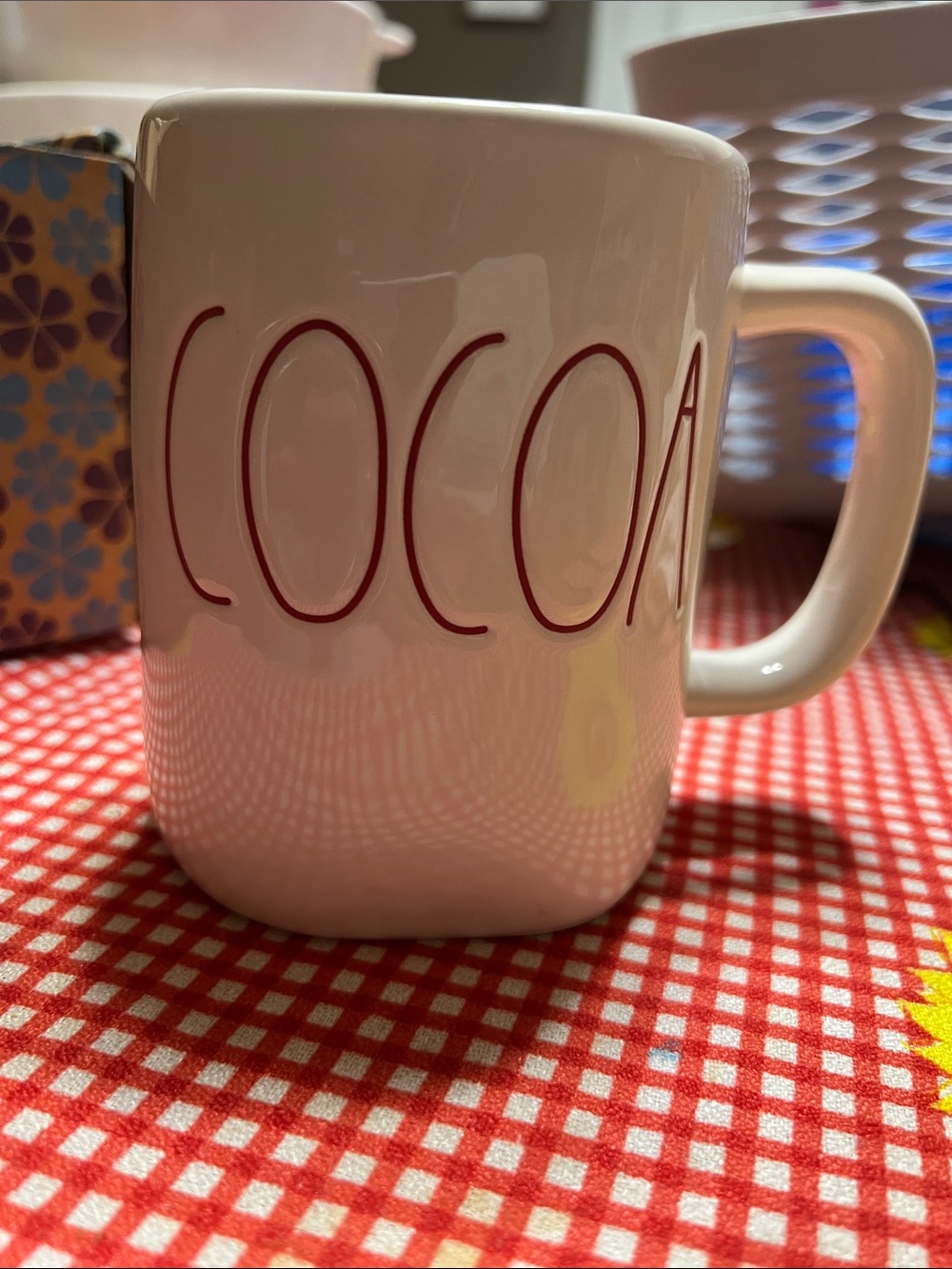 Rae Dunn White Mug with Red "COCOA" Lettering